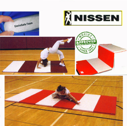 Nissen Envirosafe Folding Tumbling Mat 2 1/2" Thick With Velcro On All Sides Maple Green / 4' X 6' X 2 1/2"
