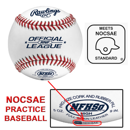 NOCSAE STAMPED Rawlings RNF High School Practice Baseballs (Dozen)