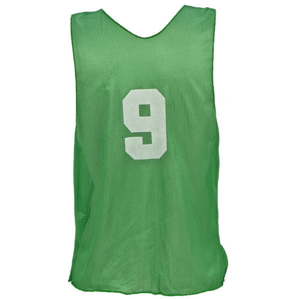 Micro Mesh Numbered Soccer Pinnies (Dozen) Green / Adult