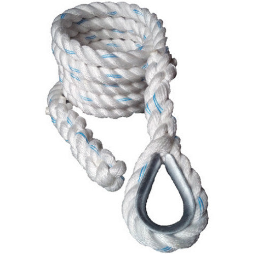 Outdoor 1 1/2" White Dacron (No Rust Thimble Attachment) Climbing Rope 18'