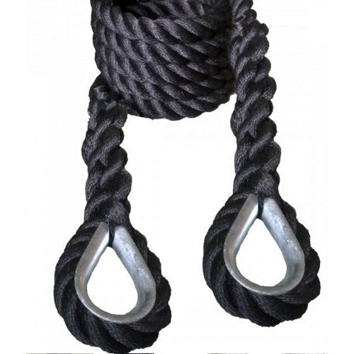 Outdoor 1.5" Black Poly Dacron Traverse Rope (Horizontal Rope) 20'