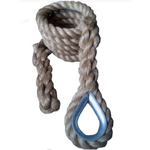 Outdoor 1 1/2" Manila (No Rust Thimble Attachment) Climbing Rope 18'