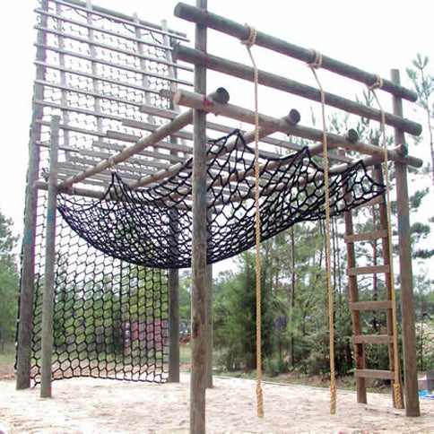 Outdoor Poly Dacron Cargo Net Available in 4 Colors 12" Sq. Mesh  3/4" Rope MA22022 / Black / Border on all 4 Sides