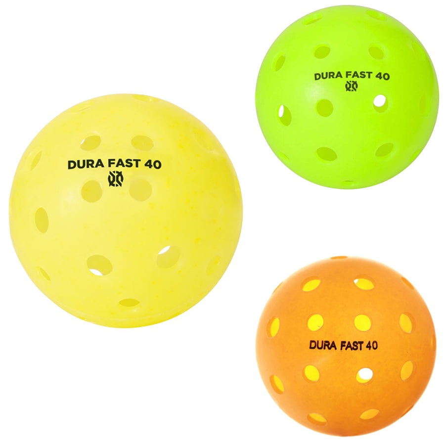 PICKLEBALL DURA OUTDOOR BALL-DOZEN - SPECIFY YELLOW,, NEON GREEN OR ORANGE Yellow