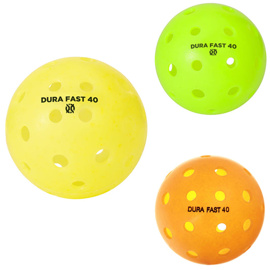 PICKLEBALL DURA OUTDOOR BALL-DOZEN -  SPECIFY YELLOW,, NEON GREEN OR ORANGE Yellow