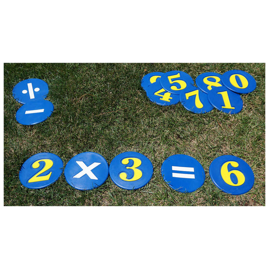Poly Numbers With Math Signs Red