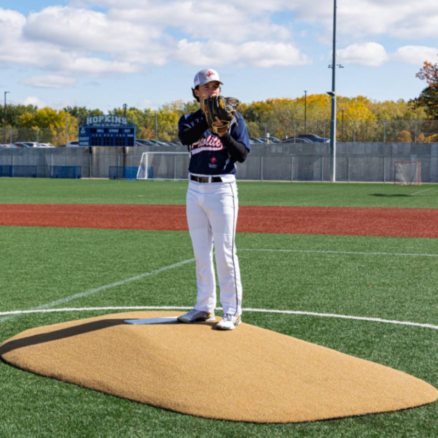 Portolite 9550 High School 10" One-Piece Baseball Game Pitching Mound - 10"H x 11'3"L x 7'7"W