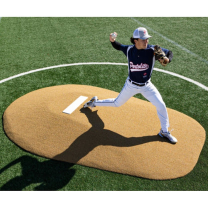 Portolite 8125 High School 8" One-Piece Baseball Game Pitching Mound - 8"H x 10'5"L x 7'W Green Turf