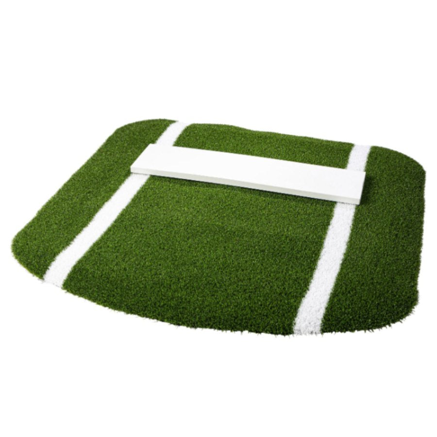 Portolite IN2027 Paisley's Without Spikes Throw Down Practice Softball Pitching Mat W/ Lane Stripes - 3'L x 3'W Green Turf