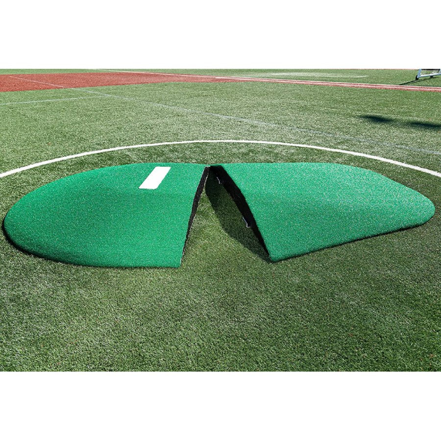 Portolite TPM8125 High School 8" Two-Piece Baseball Game Pitching Mound - 8"H x 10'5"L x 7'W Green Turf