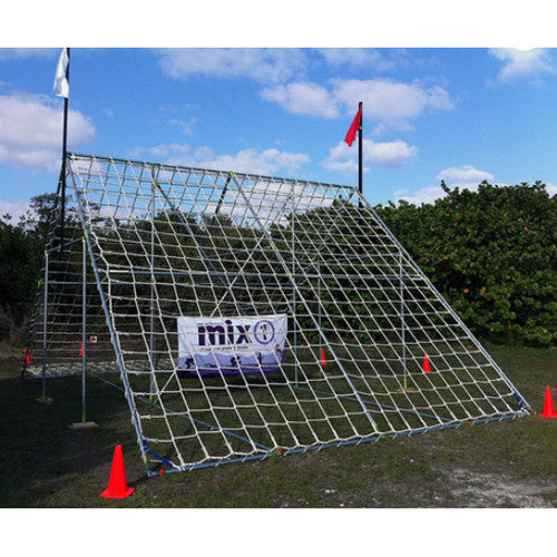 PP-Series | Outdoor Cargo Climbing Nets: White (Per Sq. ft.) 12" Mesh 3/4" Rope / Loops Top and Bottom / 20