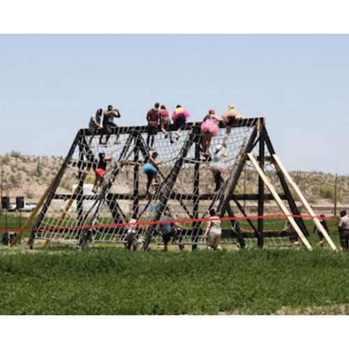 PP-Series | Outdoor Cargo Climbing Nets: White (Per Sq. ft.) 12" Mesh 3/4" Rope / Loops Top and Bottom / 20