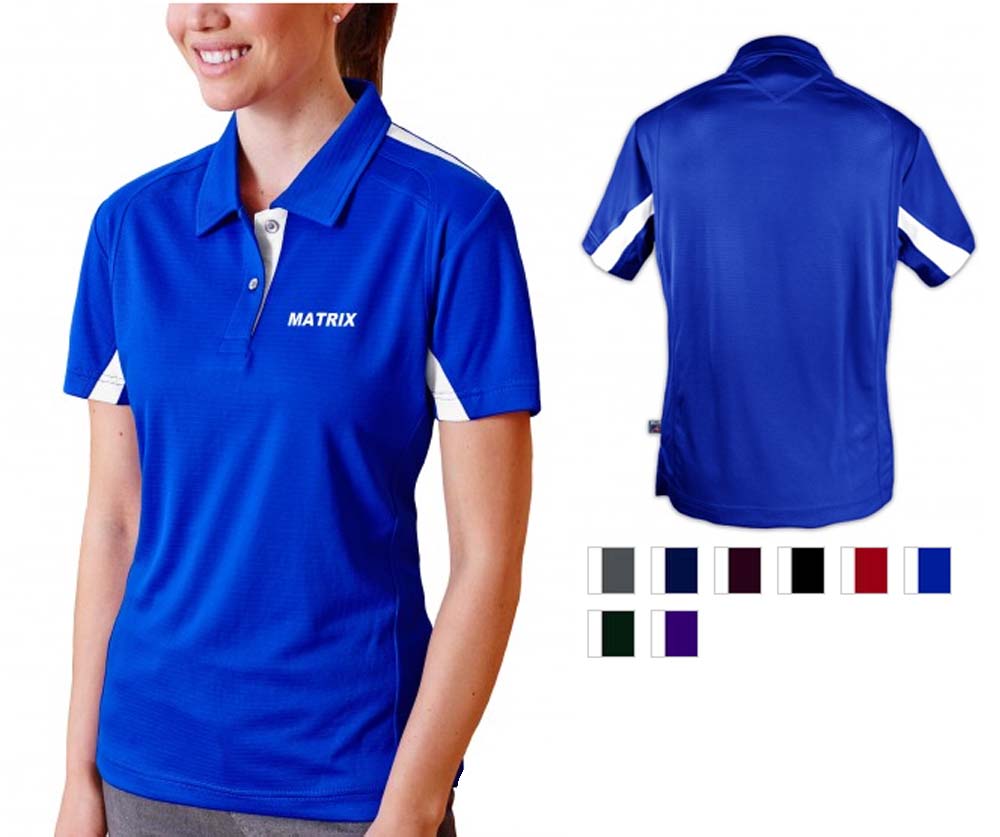 Pro Celebrity Matrix Ladies Polo Shirt Navy/white / X-Small