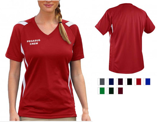 Pro Celebrity Pegasus Ladies Polo Shirt Deep Red/white / X-Small