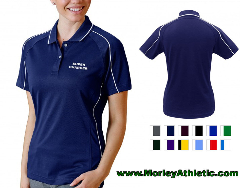 Pro Celebrity Super Charger Ladies Polo Shirt Scarlet/white / X-Small