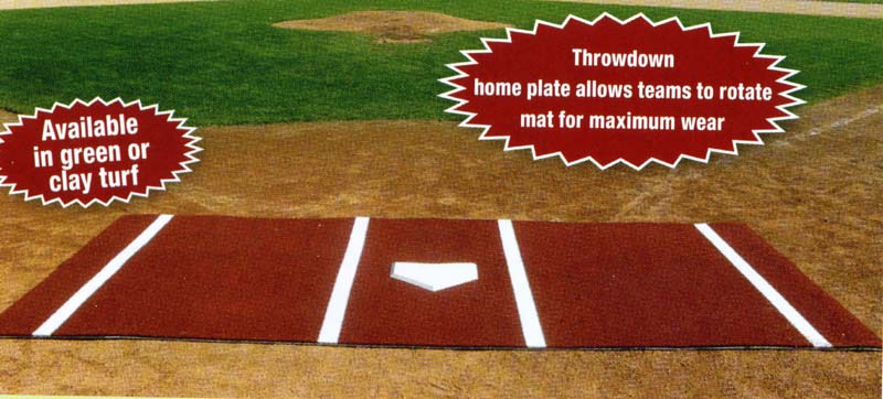 Promounds Batters Pro Mat 12' Long 12' x 6' Red Clay with Lines