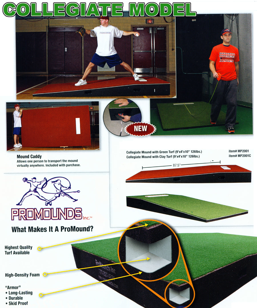 Promounds Collegiate Practice Mound 9' X 4' X 10' 126 Lb Green