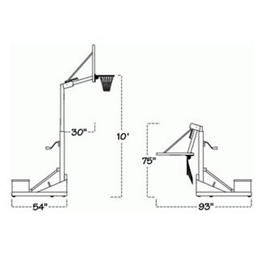 Rampage II Portable Basketball System 36" X 48" Backboard Royal Blue