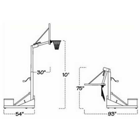 Rampage III Portable Basketball System 36" X 54" Backboard Royal Blue