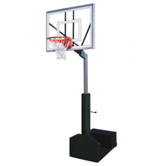 Rampage Turbo Portable Basketball System 36" x 54" Temp. Glass Backboard Gold