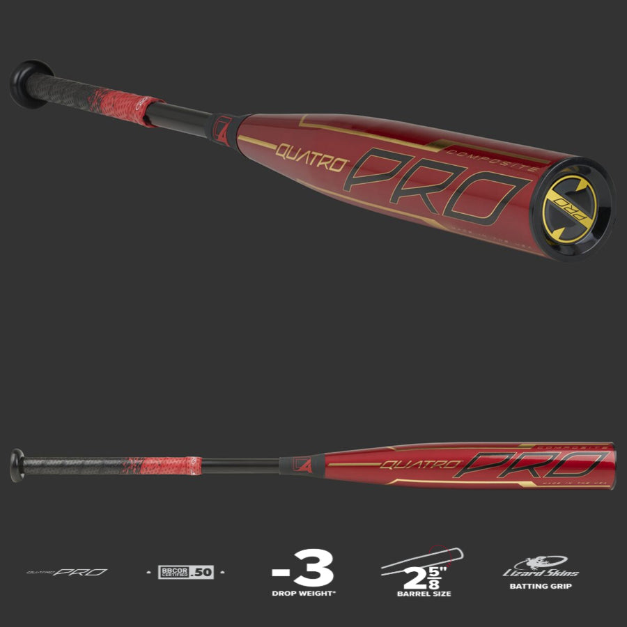 Rawlings 2020 BB2Q3 NFHS/NCAA Quatro Pro Composite Baseball Bat -3 31" 28 Oz.