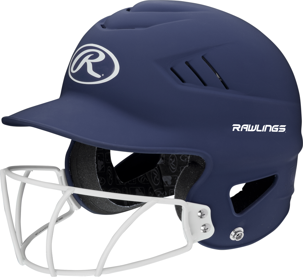 Rawlings Coolflo Softball Batting Helmet With Mask Matte Navy