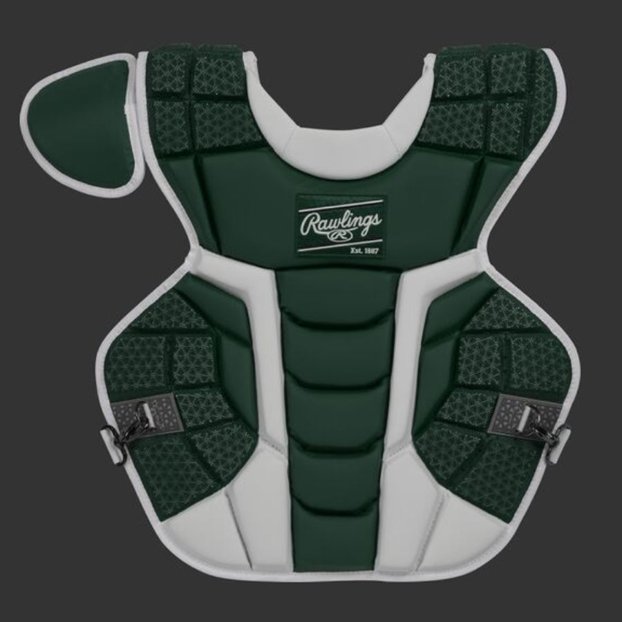Rawlings CPMCN Adult Mach Series Baseball Chest Protector Meets NOCSAE Standard Dark Green