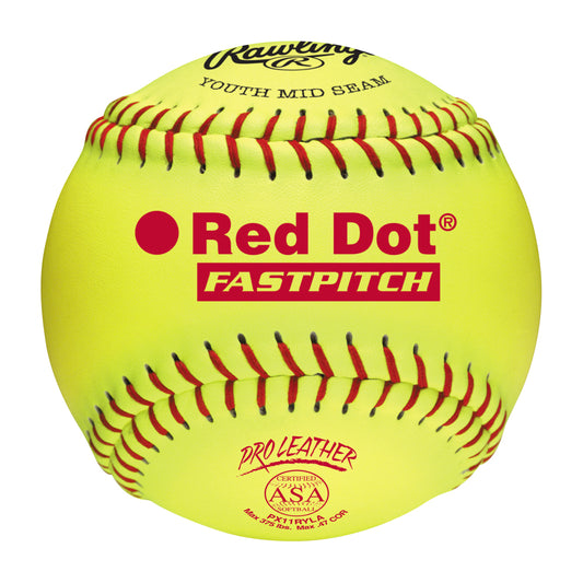 Rawlings PX11RYLA 11" Pro Leather Red Dot Softballs (Dozen)