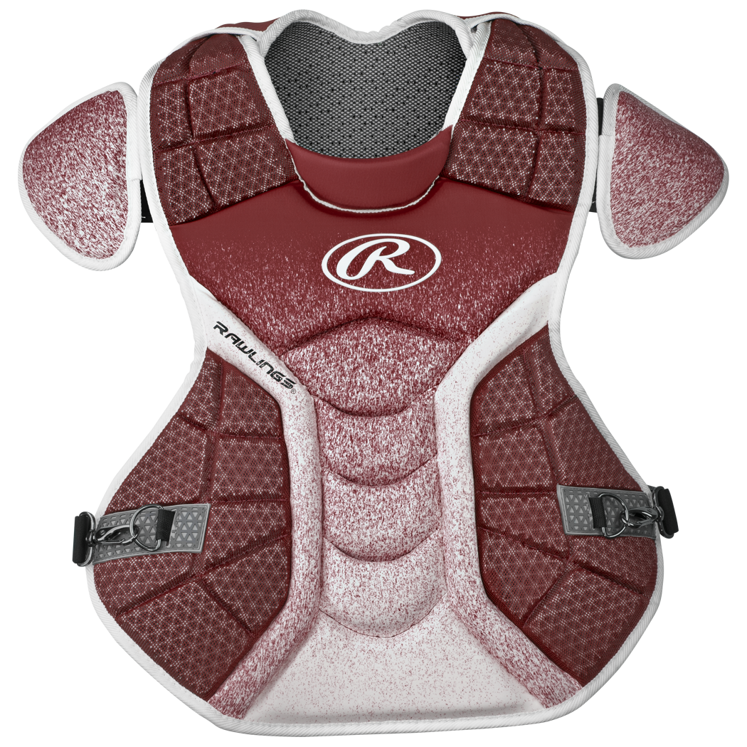 Rawlings Velo 2.0 Tone Adult Chest Protector 17" Cardinal / White