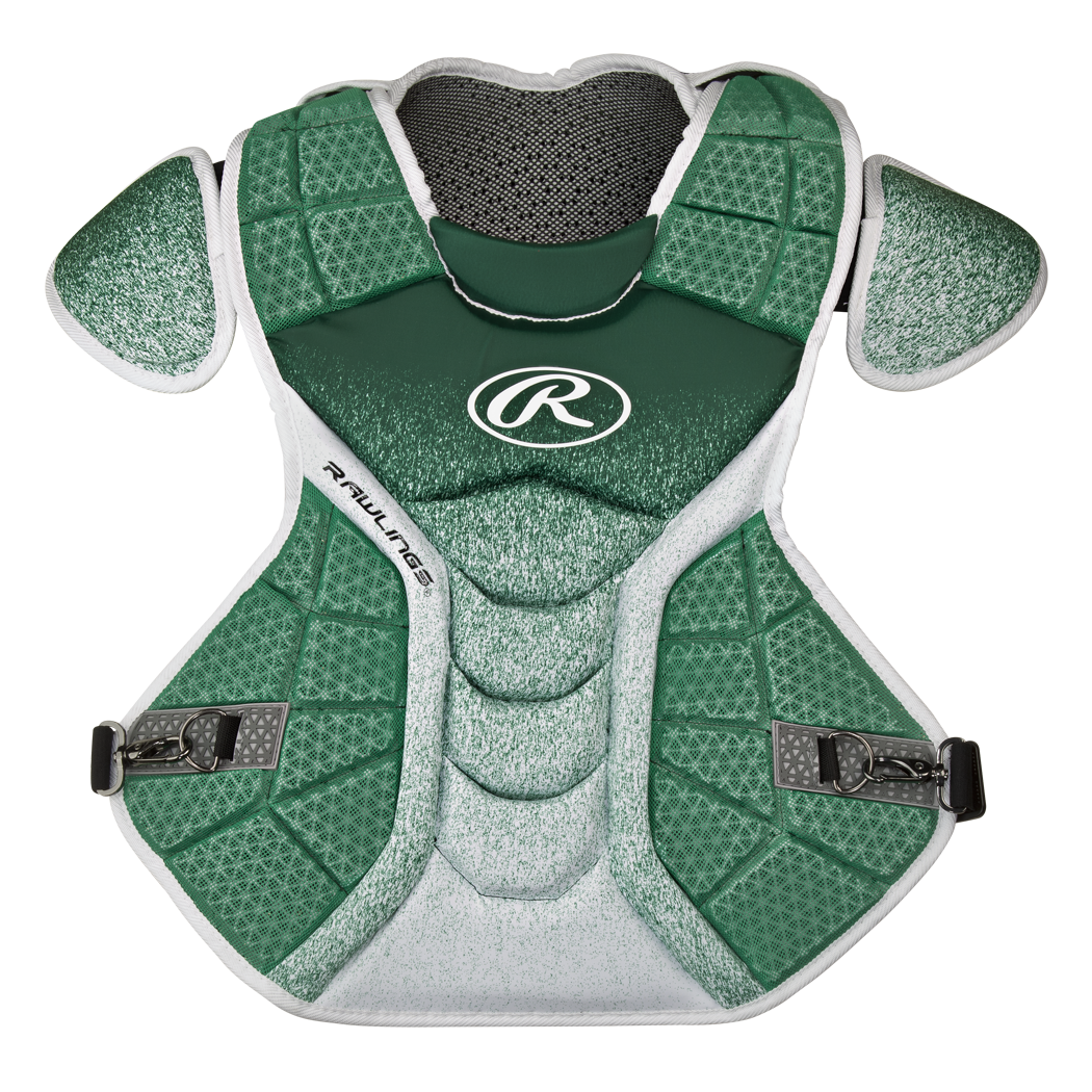 Rawlings Velo 2.0 Catcher's Chest Protector - Intermediate Dark Green / White