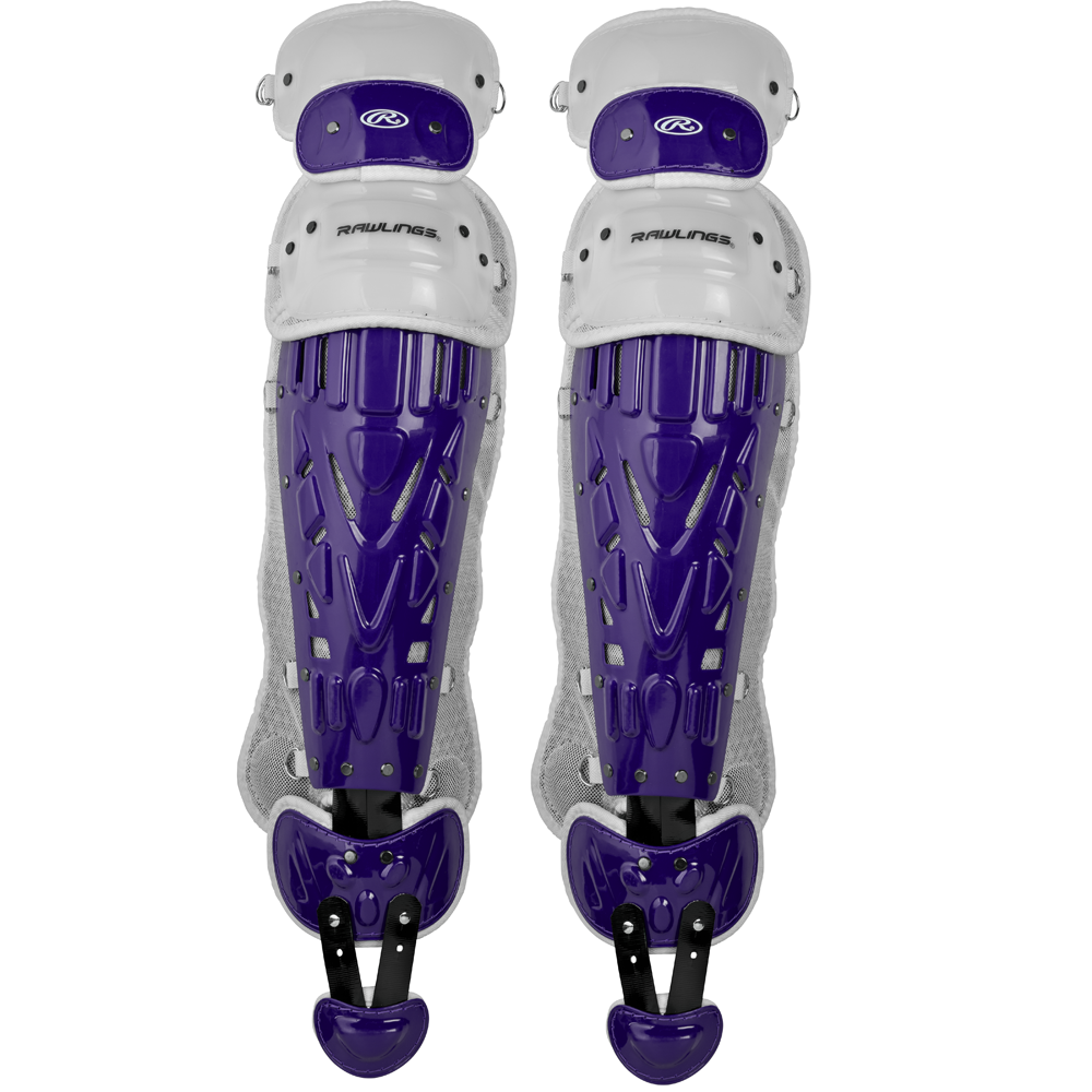 Rawlings Velo 2.0 Two Tone Catcher's Leg Guards - Intermediate Purple / White