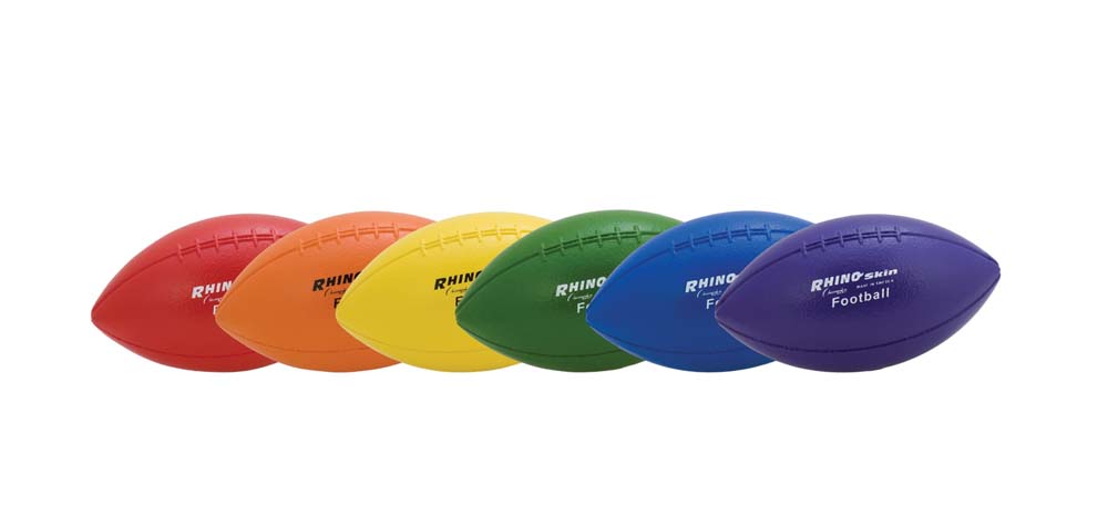 Rhino Skin Mini Molded Foam Football Rainbow Set Of 6 9.75"