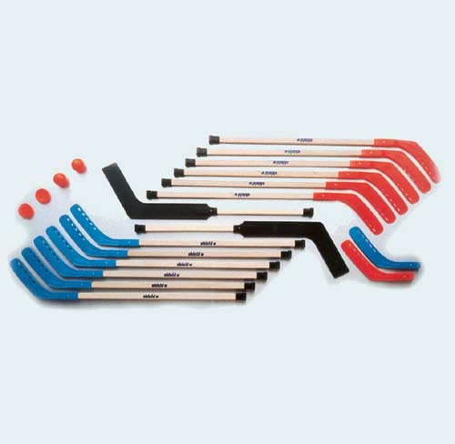 Shield 42" Deluxe Wood Indoor Middle School Floor Hockey Set