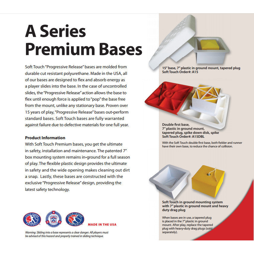 A-Series 14" Youth Bases & Sets Y1400 Youth Base Set Complete with 3 Bases and All Mounts