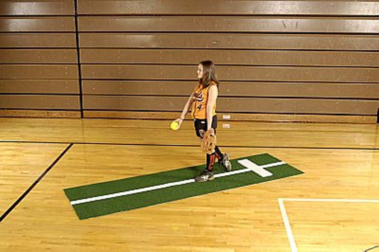 Proper Pitch Softball Pitching Mat With Stride Line