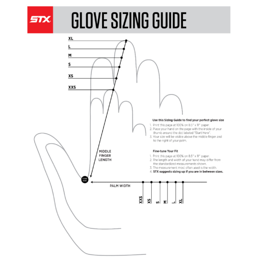 STX Lacrosse Cell VI Lacrosse Goalie Gloves Small / White