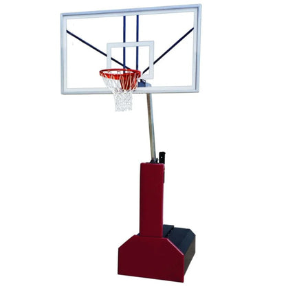 Thunder Arena Portable Basketball System 42" x 72" Temp. Glass Backboard Gold