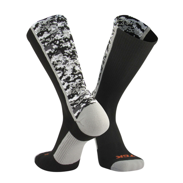Tck Twin City Digital Camo Crew Length Heel & Toe Sock Black / Large