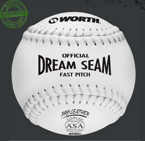 Worth Dream Seam 12" Pro Leather White Softball (Dozen)