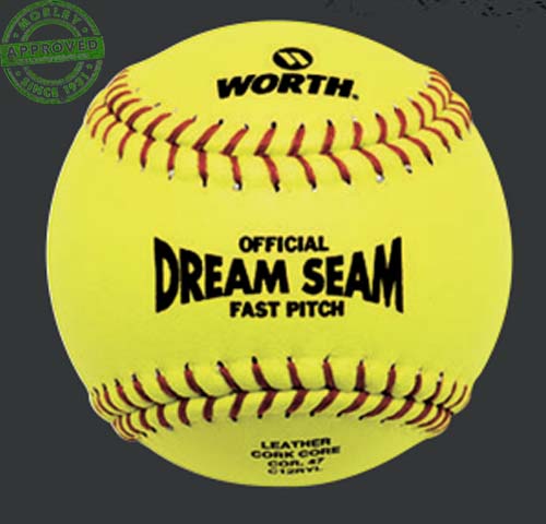 Worth Official Dream Seam Fastpitch Leather Softball (Dozen)