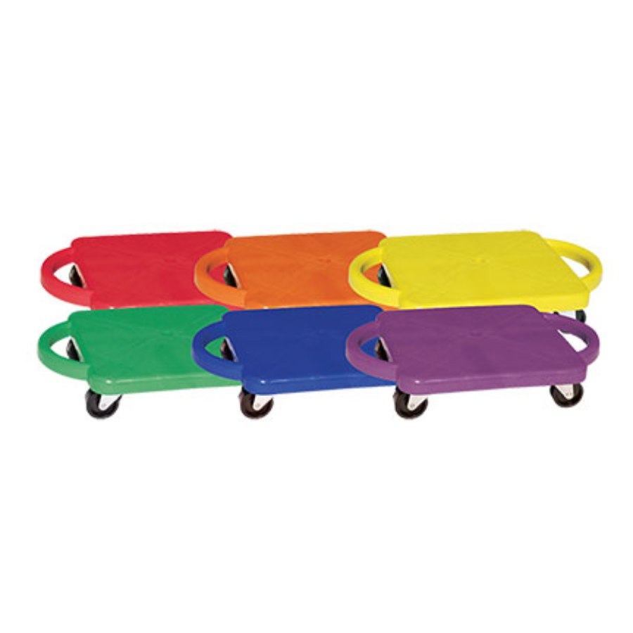 12" Standard Scooters With Handles - Set Of 6 RAINBOW SET OF 6
