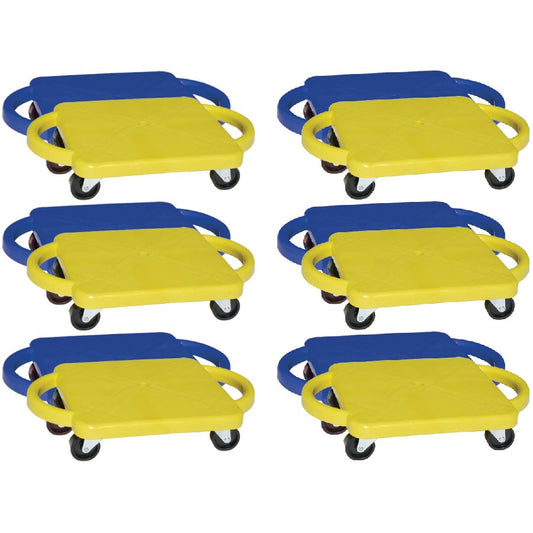 12" Standard Scooters With Handles - Set Of 6 SET OF 12 CONTAINS 6/YELLOW & 6/BLUE