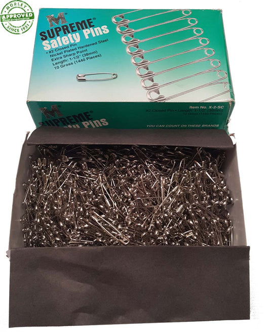 #2 SAFETY PINS BOX OF 10 GROSS