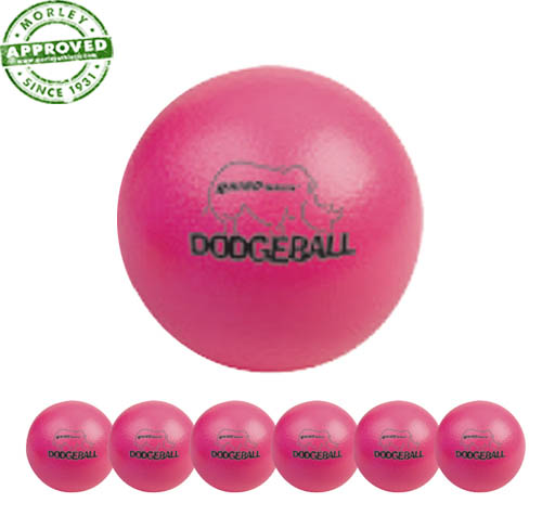 6" Rhino Skin Neon Pink Dodgeball Set Of 6