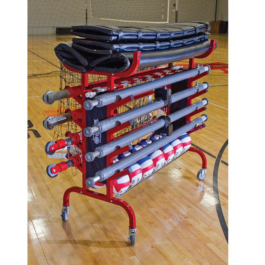 8 Pole Volleyball System Equipment Carrier