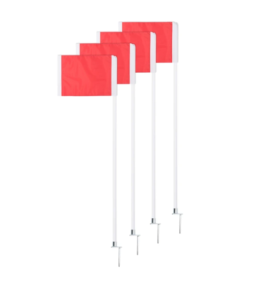 Official Corner Flags Set With Steel Pegs shows full length set