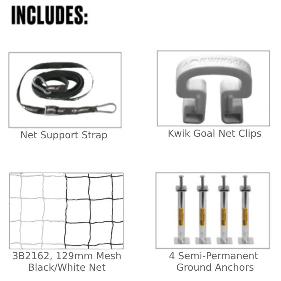 Kwik Goal 2B3406 Evolution Evo 2.1 Soccer Goal 8' X 24' (No Wheels) - 2 FREE KWIK TOMS WITH PURCHASE