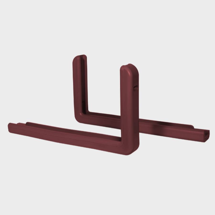 Burgundy Pro-Mold professional basketball backboard edge padding featuring two L-shaped corner pieces.