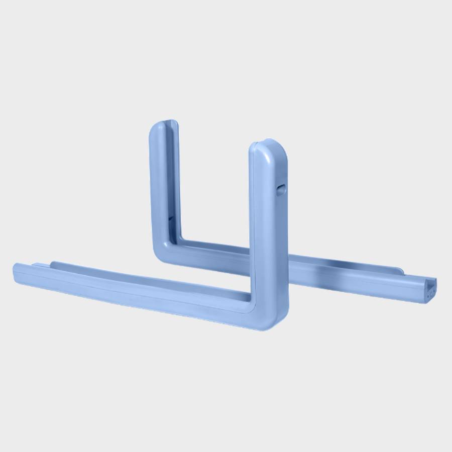 Columbia Blue Pro-Mold professional basketball backboard edge padding featuring two L-shaped corner pieces.