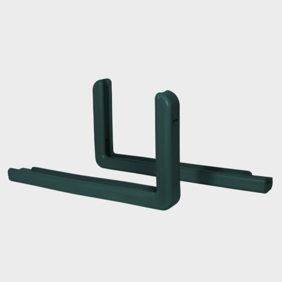 Forest Green Pro-Mold professional basketball backboard edge padding featuring two L-shaped corner pieces.